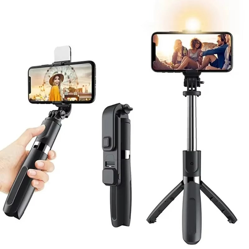 3-in-1 Selfie Stick Tripod with LED Fill Light & Bluetooth Remote