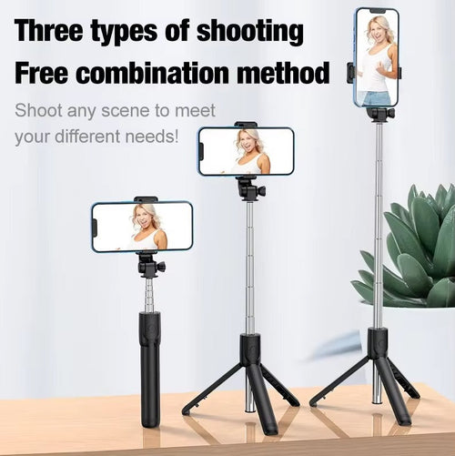 3-in-1 Selfie Stick Tripod with LED Fill Light & Bluetooth Remote